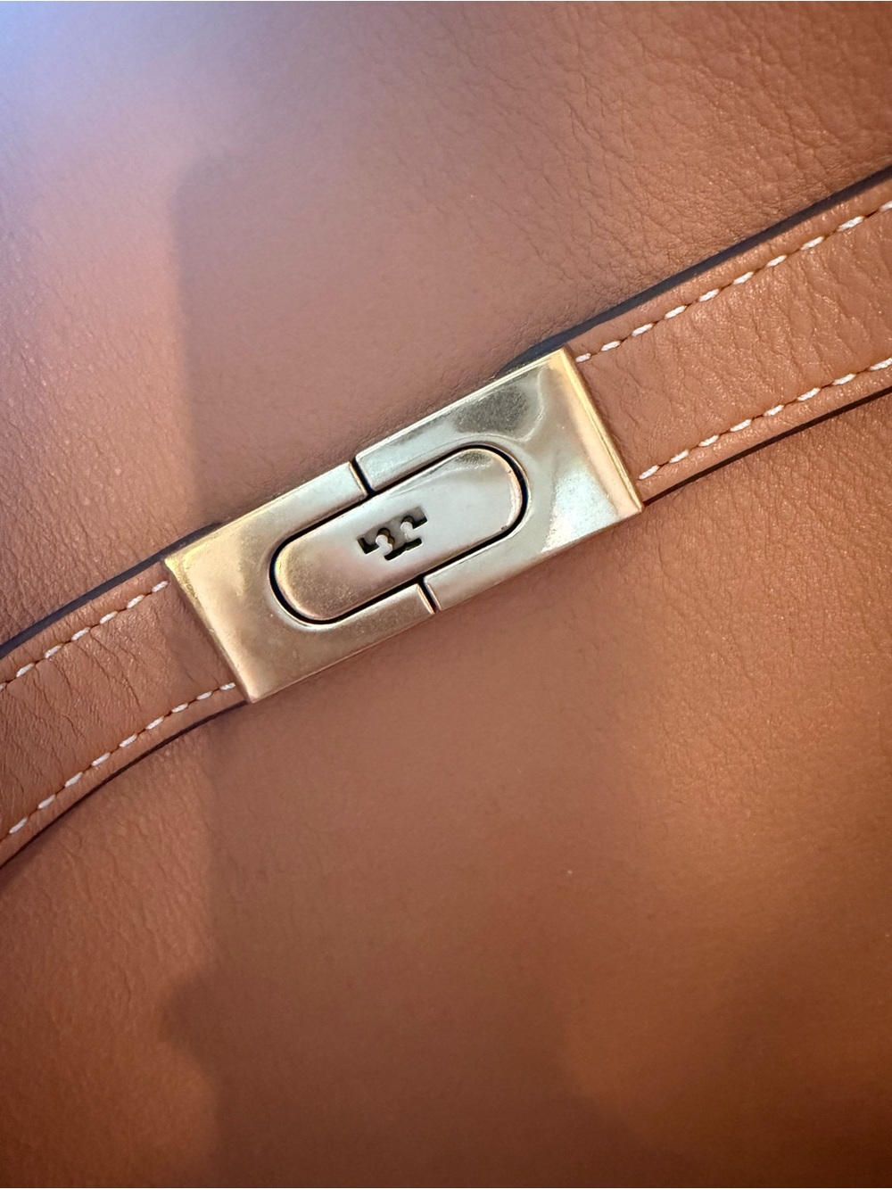 Tory Burch Burnt Orange and Brown Whipstitch Leather Double Bag Satchel - Picture 8 of 16